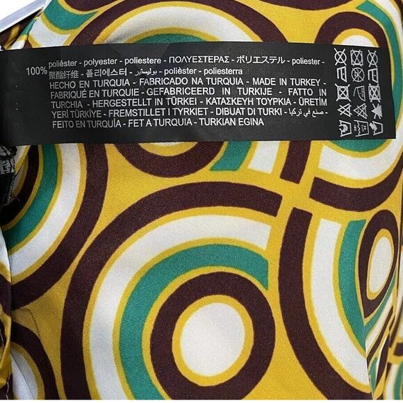 Zara Pareo Sarong Wrap Skirt Front Knot Self Closure Lightweight M Green Yellow - Picture 12 of 16